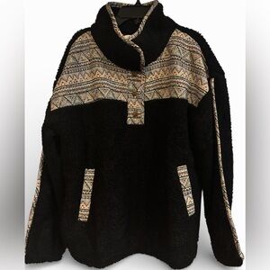 Mystree Sherpa and Aztec Print Sweater NWT